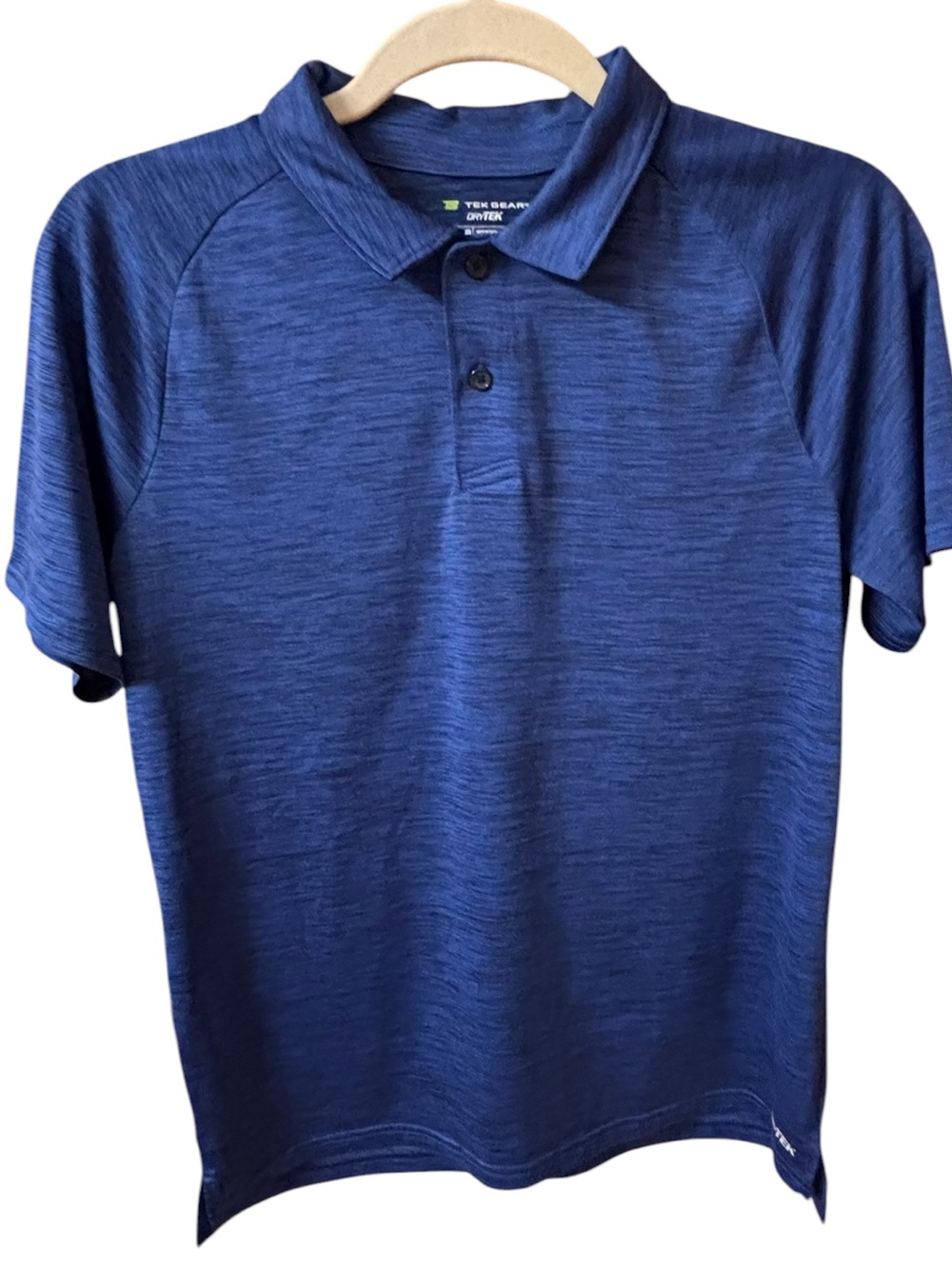 Tek Gear DryTek Boys XL 18/20 Blue Performance Polo Golf Shirt EUC